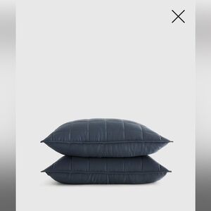 Quince bamboo Box Quilted sham set /Nightfall/ standard